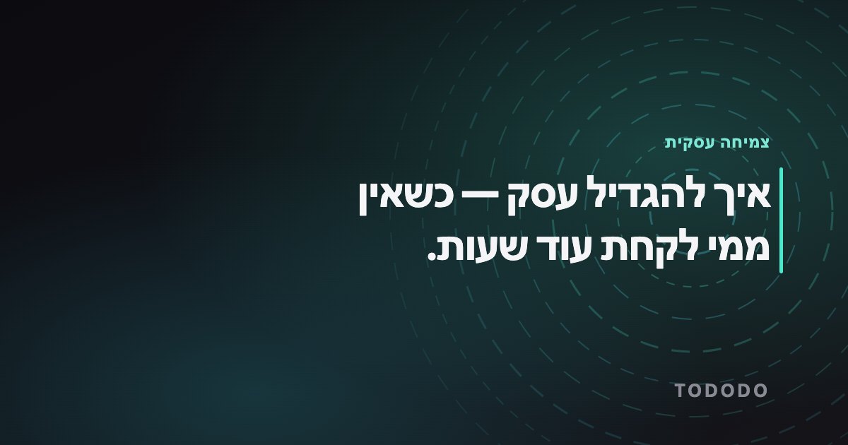 איך להגדיל עסק — איך להגדיל עסק — כשאין ממי לקחת עוד שעות.